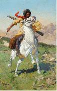 Franz Roubaud The caucasian warrior Sweden oil painting artist